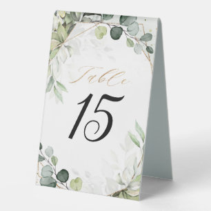 Eukalyptus Sage Greenery Moderne geometrische Hoch Tischaufsteller