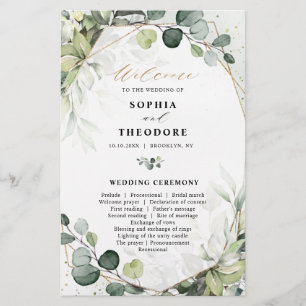 Eukalyptus Sage Greenery Modernes Hochzeitsprogram