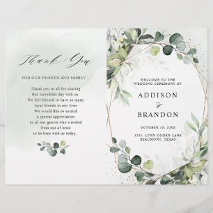 Eukalyptus Sage Greenery Modernes Hochzeitsprogram