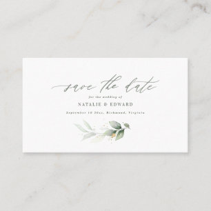 Eukalyptus-Sage-Grün-Gold-Hochzeit - Save-the-Date Platzkarte