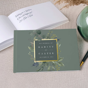 Eukalyptus & Sage Grüne Botanische Hochzeit Gästebuch