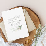 Eukalyptus Sali Goldhochzeit speichern das Datum Save The Date<br><div class="desc">Ethische Aquarellfolien und metallische goldene Wirkung Hochzeit speichern das Datum einladen. Mit schönen Aquarelldetails. Diese moderne Hochzeitsfeier lädt zum Set des Stils für Ihren großen Tag ein.</div>