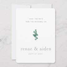 Eukalyptus Save the Date, Hochzeit
