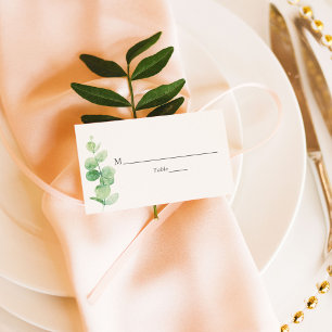 Eukalyptus schlicht elegante Weise Grün Hochzeitss Platzkarte