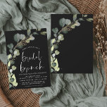 Eukalyptus Schwarz-weiß Bridal Brunch Dusche Einladung<br><div class="desc">Eukalyptus Greenery Sukkulent Botanischer Wasserfarben Frühjahr Schwarz-weiße Hochzeit Brautparty - Bridal Brunch Einladungen auf weißem Hintergrund - beinhaltet schöne und elegante Schrift Typografie mit modernen botanischen Blätter und Grün für die besondere Braut zu sein zu feiern.</div>