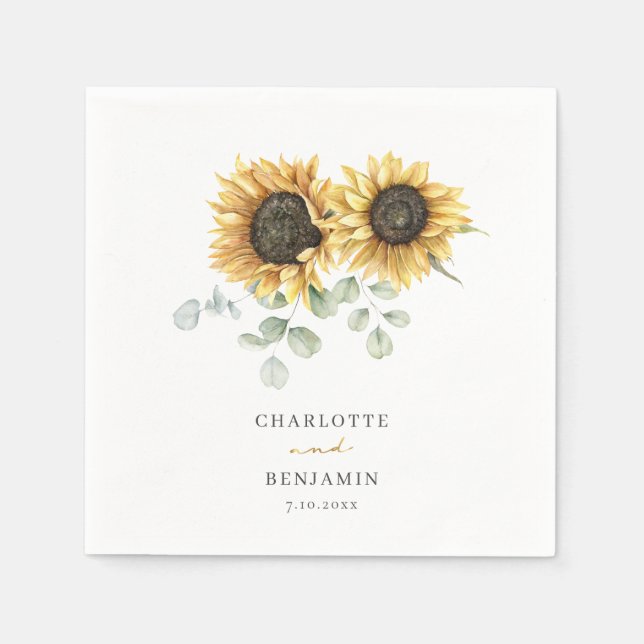 Eukalyptus-Script-Blumenzettel Serviette (Vorderseite)