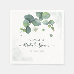 Eukalyptus Script Botanisches Brautparty Serviette