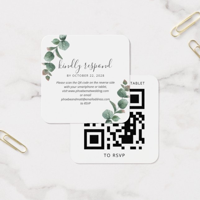 Eukalyptus Script Greenerding Wedding QR Code UAWG (Büro)