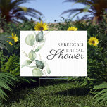 Eukalyptus Script Greenery Brautparty Gartenschild<br><div class="desc">Herzlich willkommen bei Ihren Gästen mit diesem atemberaubenden Schild aus eukalyptusgrün und Brautparty.</div>