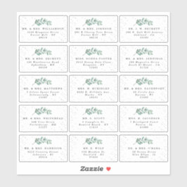Eukalyptus Silver Foil Wedding Guest Address Label