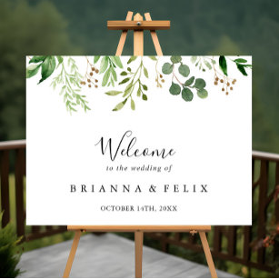 Eukalyptus Simple Floral Wedding Welcome Sign Poster