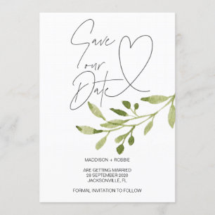 Eukalyptus Sommerhochzeit Save the Date Einladung