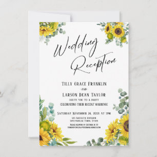 Eukalyptus Sonnenblume Handschrift Hochzeitsempfan Einladung