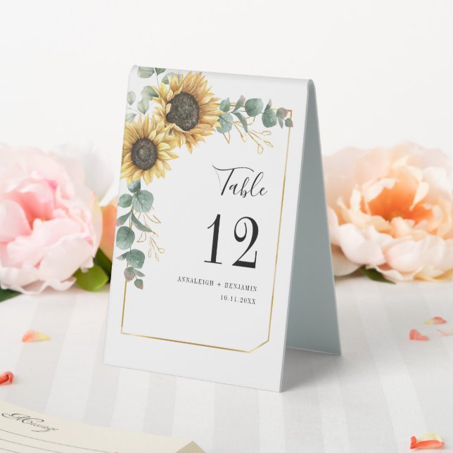 Eukalyptus-Sonnenblume-Hochzeitssaal Tischaufsteller (In Situ (Hochzeit))