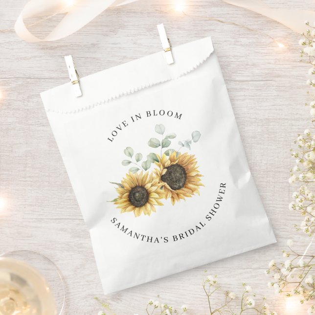 Eukalyptus-Sonnenblume-Liebe im Brautparty Bloom Geschenktütchen (Ausgeschnitten)