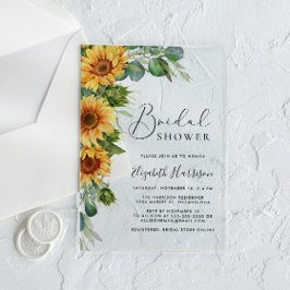 Eukalyptus-Sonnenblume Wasserfarbiges Brautparty Acryleinladungen