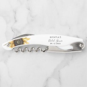 Eukalyptus-Sonnenblumen-Brautparty-Dankeschön Kellnermesser