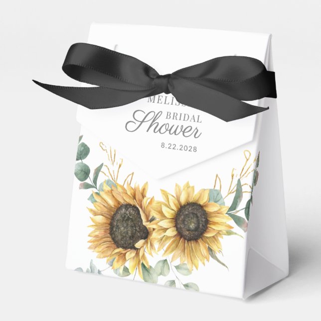 Eukalyptus Sonnenblumen Brautparty Geschenkschachtel (Vorderseite)