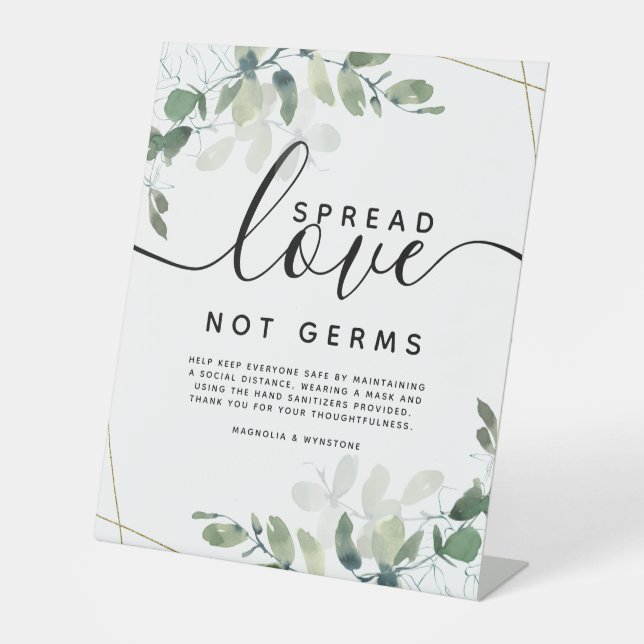Eukalyptus Spread-Liebe Nicht Germs Wedding Pedest Sockelschild (Vorderseite)