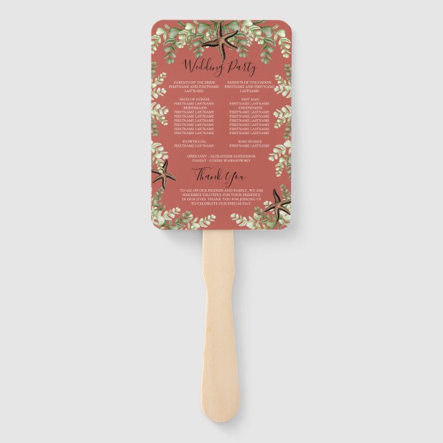 Eukalyptus Starfish Herbst Terrakotta Fächer (Rückseite)