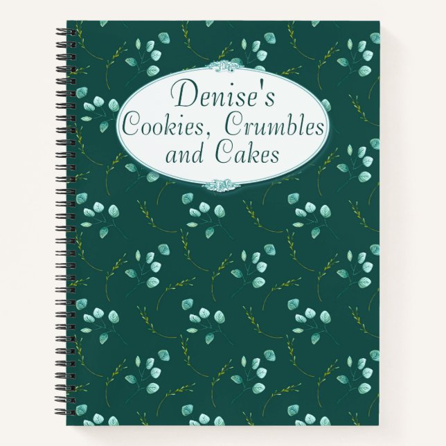 Eukalyptus Stems Rezept-Notebook Notizbuch (Vorderseite)