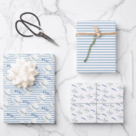 Eukalyptus-Streifen Geschenkpapier Set