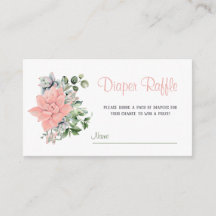 Eukalyptus Succulent Greenery Diaper Raffle Game