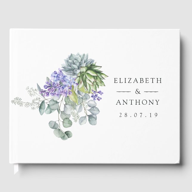 Eukalyptus succulents Wedding Gästebuch (Vorderseite)