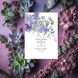 Eukalyptus-Sukkulenten QR-Code-RSVP-Hochzeit Einladung