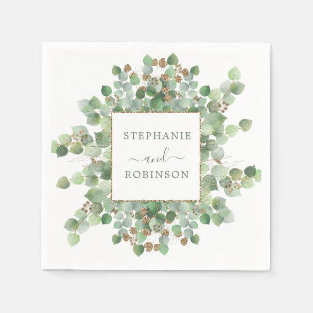 Eukalyptus Summer Greenerity Wedding Serviette (Vorderseite)