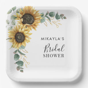 Eukalyptus Sunflower Blume Brautparty Pappteller