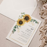 Eukalyptus Sunflower Blumenschrift 60. Geburtstag Einladung<br><div class="desc">Eukalyptus Sonnenblume Blumenschrift 60. Geburtstag Einladung können Sie leicht mit Ihren Party-Details,  indem Sie auf die Schaltfläche "Personalisieren". Mit leuchtend gelben Blumen und Grün sukkulent mit einem geometrischen Rahmen aus Goldfolie und modernen Typografie</div>
