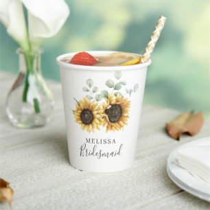 Eukalyptus Sunflower Blumenzwiebelmädchen Pappbecher