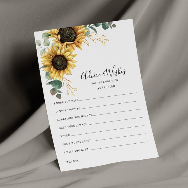 Eukalyptus Sunflower Brautparty Admin Card Briefpapier (Von Creator hochgeladen)
