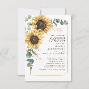 Eukalyptus Sunflower Brautparty Botanisch Einladung
