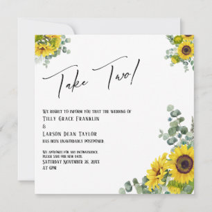 Eukalyptus Sunflower gibt zwei Hochzeiten bekannt Einladung
