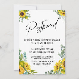 Eukalyptus Sunflower - Hochzeitskarte verschoben Einladung