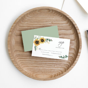 Eukalyptus Sunflower Wedding RSVP Card Mitteilungskarte
