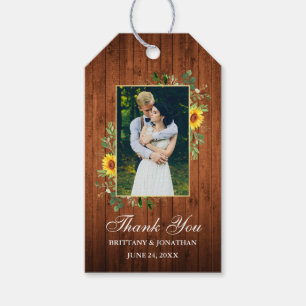 Eukalyptus Sunflower Wood Wedding Geschenkanhänger