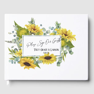 Eukalyptus Sunflowers Handwriting Guestbook Gästebuch