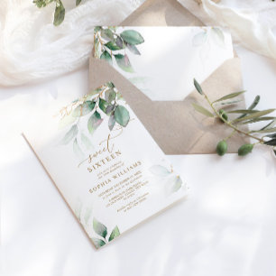 Eukalyptus Sweet 16 Geburtstag Einladung