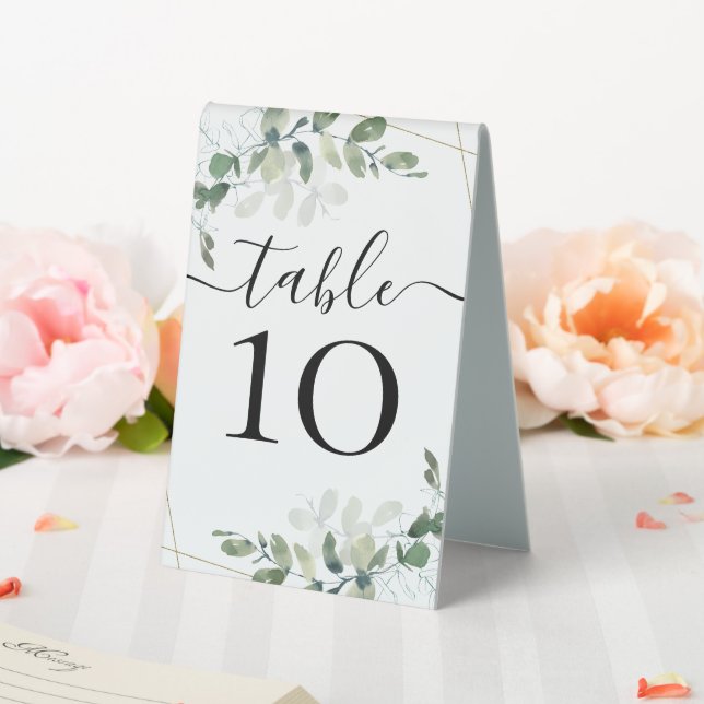 Eukalyptus-Tischnummer für Hochzeiten Tischaufsteller (In Situ (Hochzeit))
