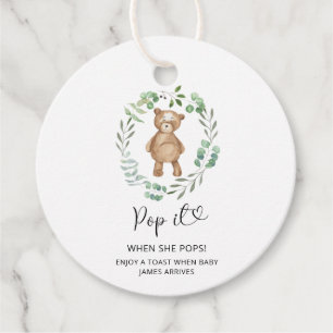 Eukalyptus trägt Pop, wenn sie Pop Baby-Dusche Geschenkanhänger