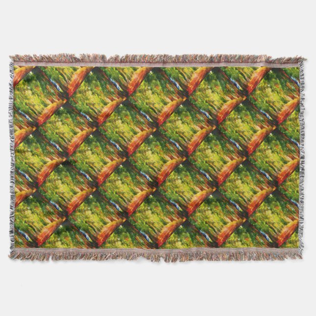 Eukalyptus Tree Lined Avenue Pointillism Art Decke (Vorderseite)