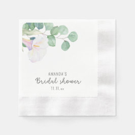 Eukalyptus und calla Blume - Brautparty Serviette