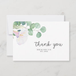 Eukalyptus und calla - Brautparty vielen Dank Karte