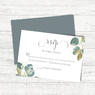 Eukalyptus und Gold Elegante Blättergrün uAwg RSVP Karte