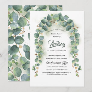 Eukalyptus und Gold Garland Brautparty Einladung
