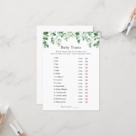Eukalyptus und Greenery Baby Traits Duschgame Einladung