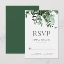 Eukalyptus und Greenery Watercolor Response Card
